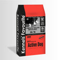 Kennel's Favourite Active Dog food packaging on a light gray background