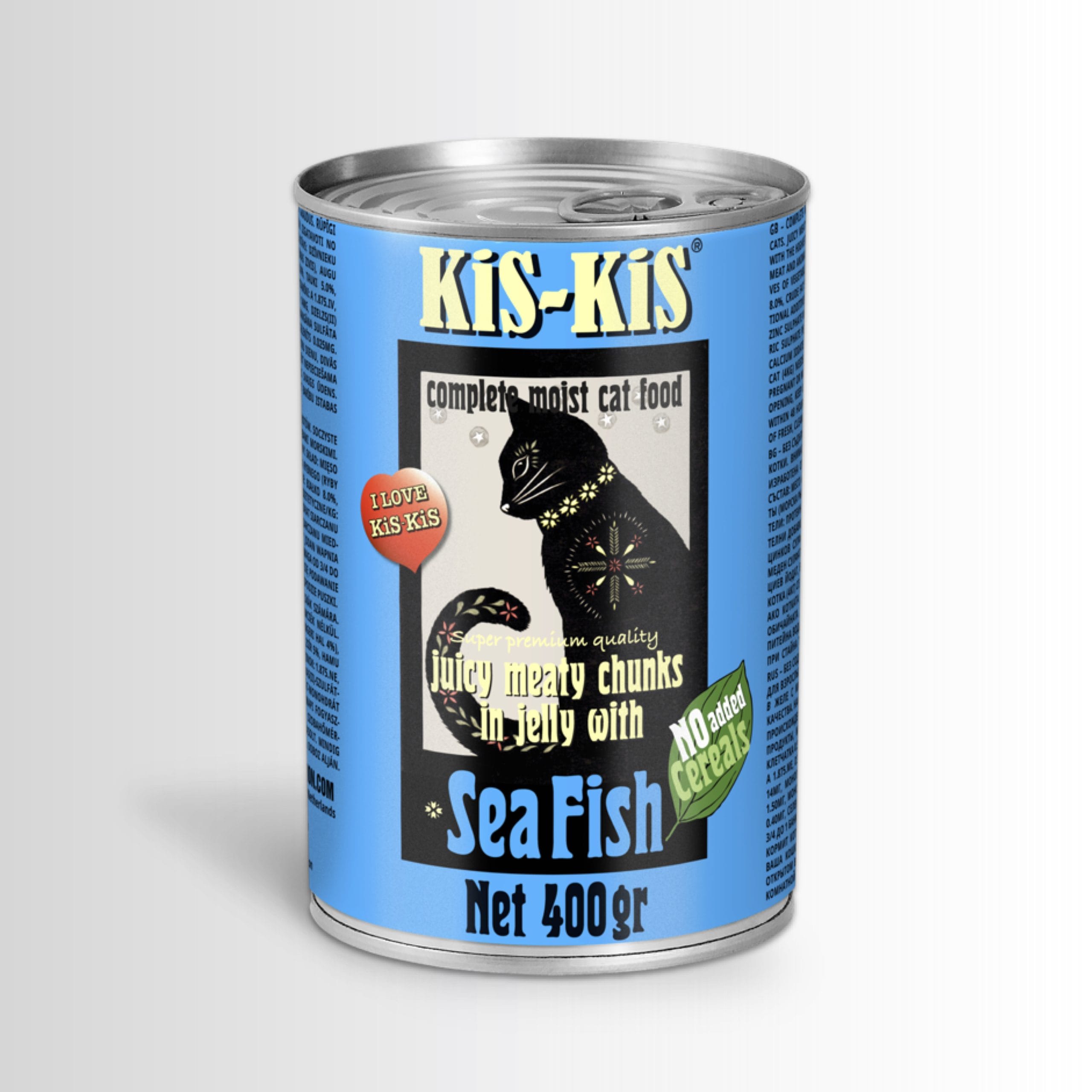 KiS-KiS Рибни Сочни месни късчета в Желе за Котки 400 г