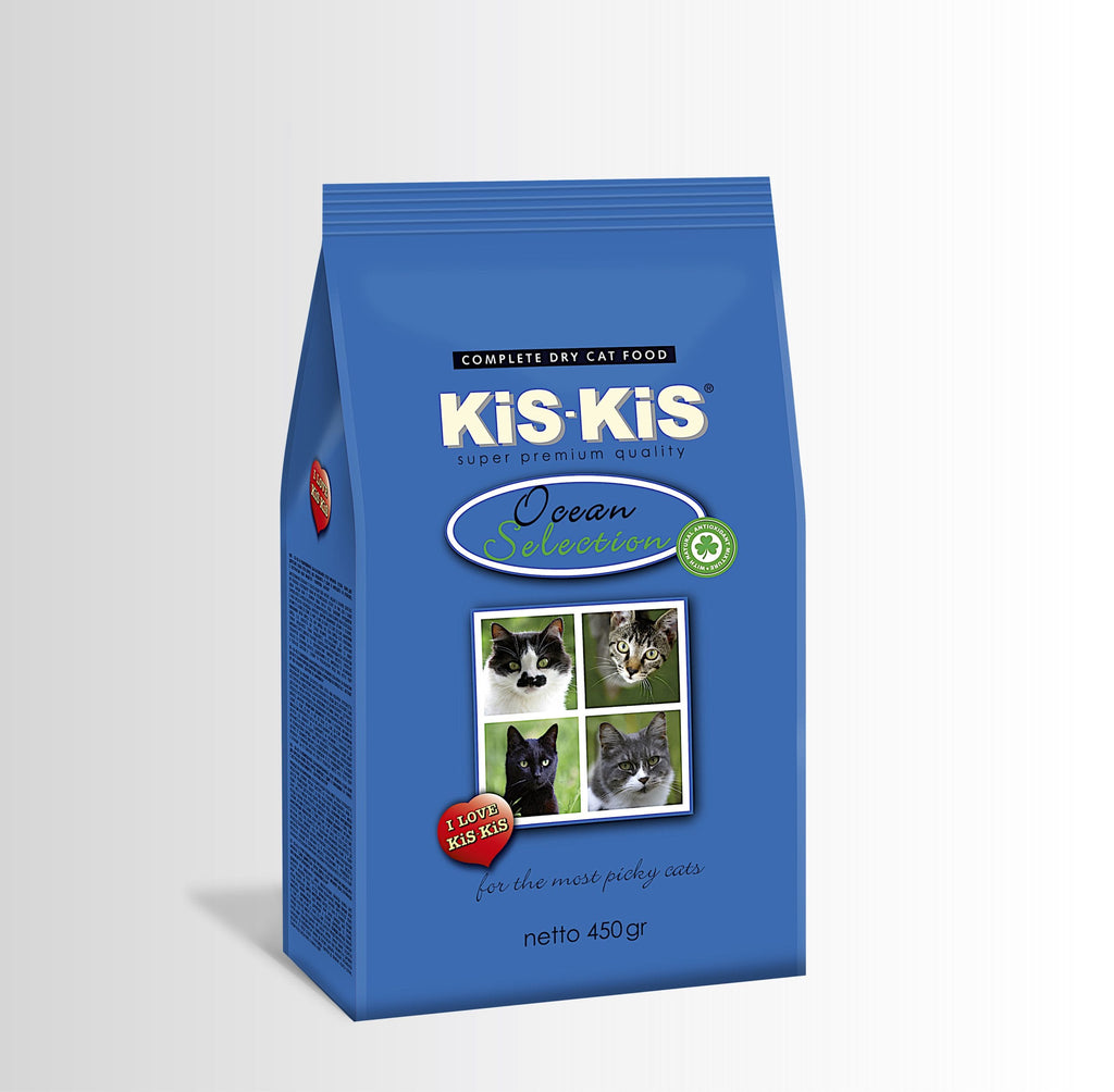 KiS-KiS Ocean Selection Суха храна за Възрастни Котки с Птиче и Риба 450 г