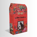 Kis-Kis Mon Amour cat food packaging with floral design on a white background