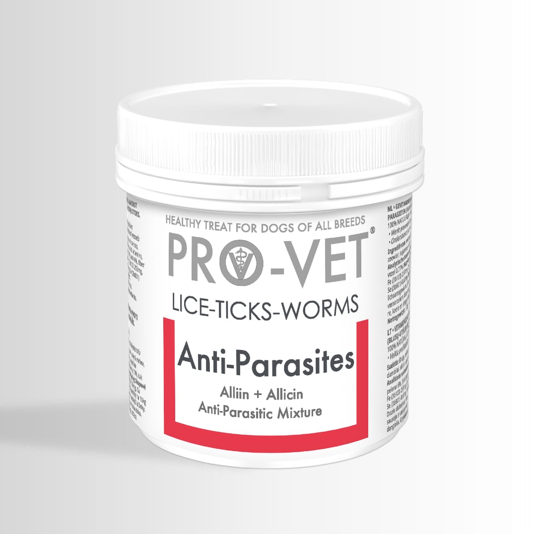 Pro-Vet anti-parasite treatment jar on a white background