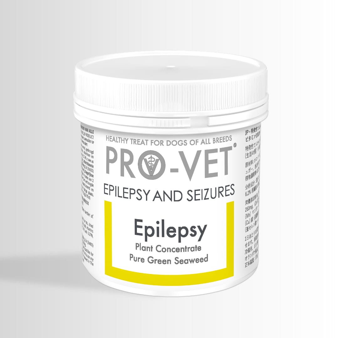 Pro-Vet epilepsy and seizures treatment container on a white background