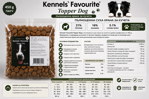 Kennels’ Favourite Topper Dog Храна за Кучета 450 г