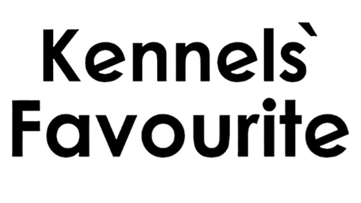 Black text 'Kennels' Favourite' on a white background