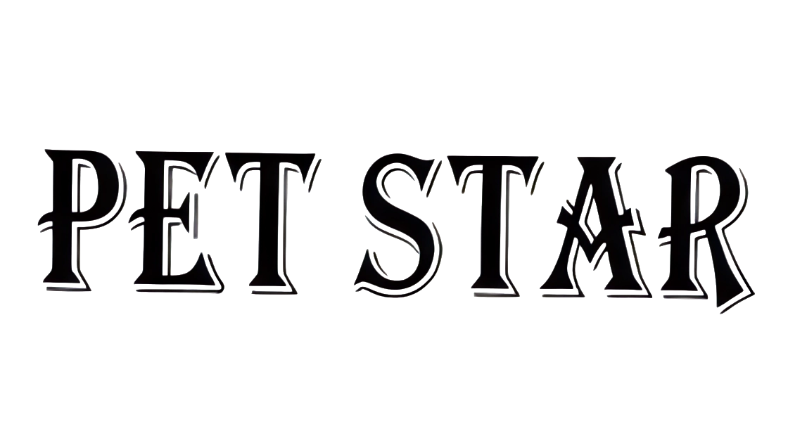 Black 'PET STAR' text on a white background