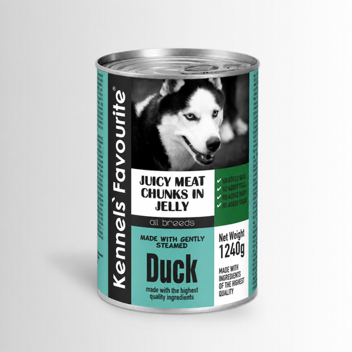 Can of Kennel's Favourite dog food with a husky on the label