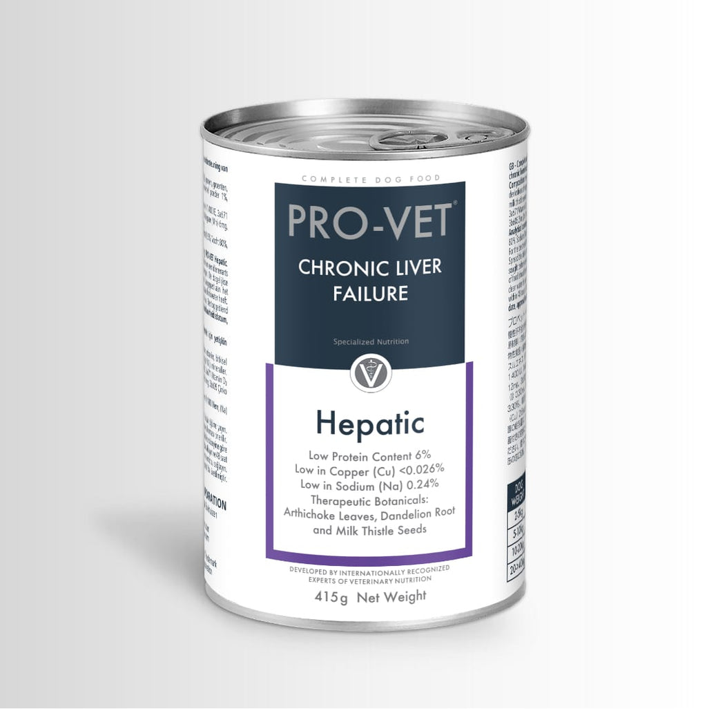 Pro-Vet can for chronic liver failure in dogs on a white background